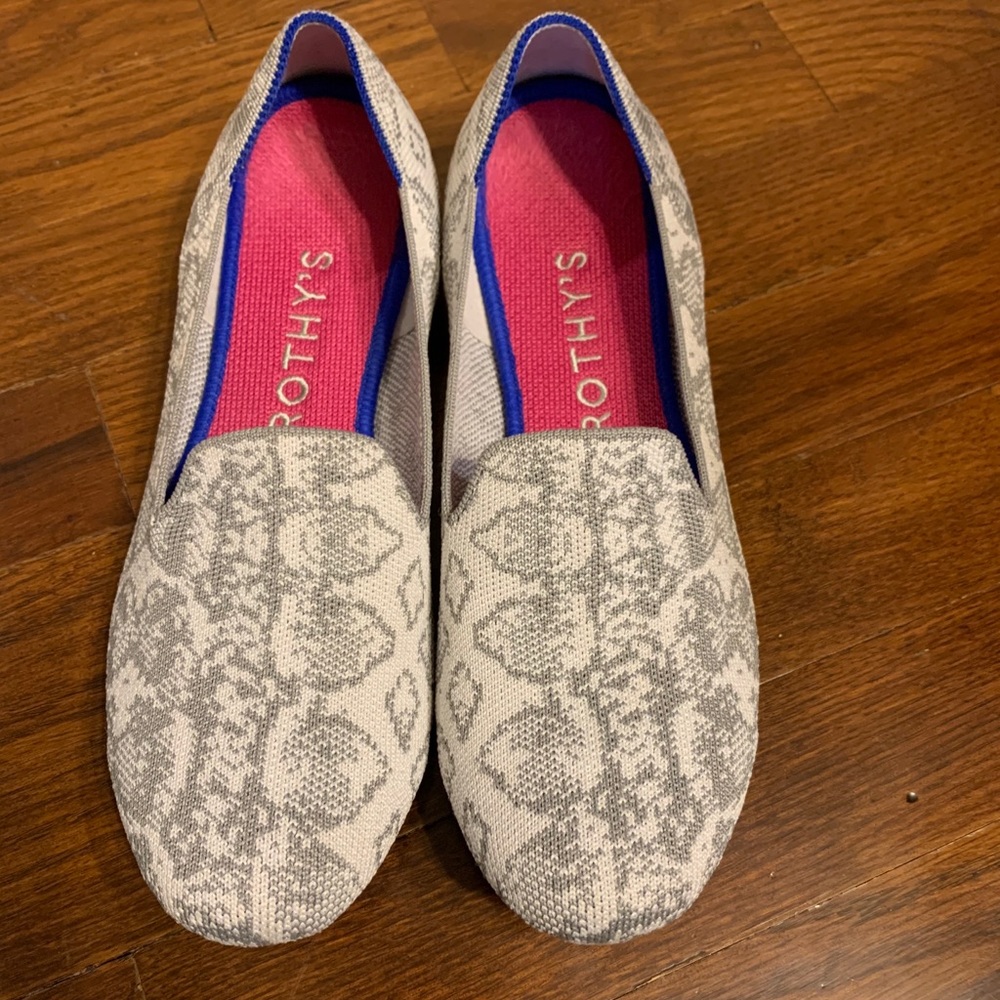 Rothys Grey Snakeskin loafers